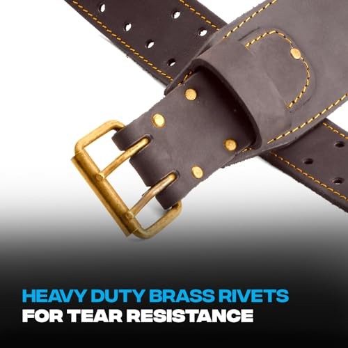 Pro Small/Medium 3″ Wide Full Grain Leather Tool Belt with 3″ Belt (S/M)