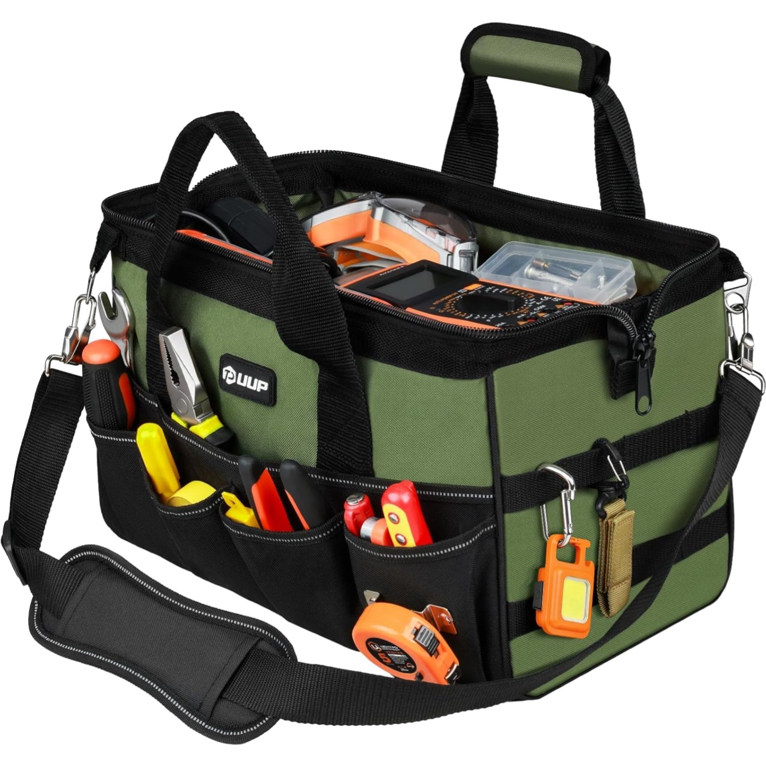 Heavy Duty 15-Inch Tool Bag – 16 Pocket Organizer with Water Resistance