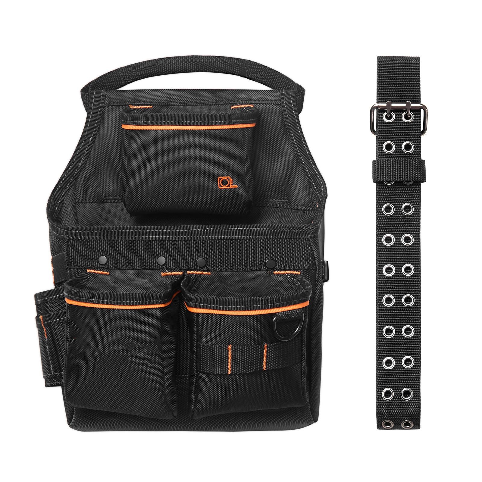 Detachable Tool Pouch Belt, 14 Pockets, 600D Polyester, 32-50in Fit
