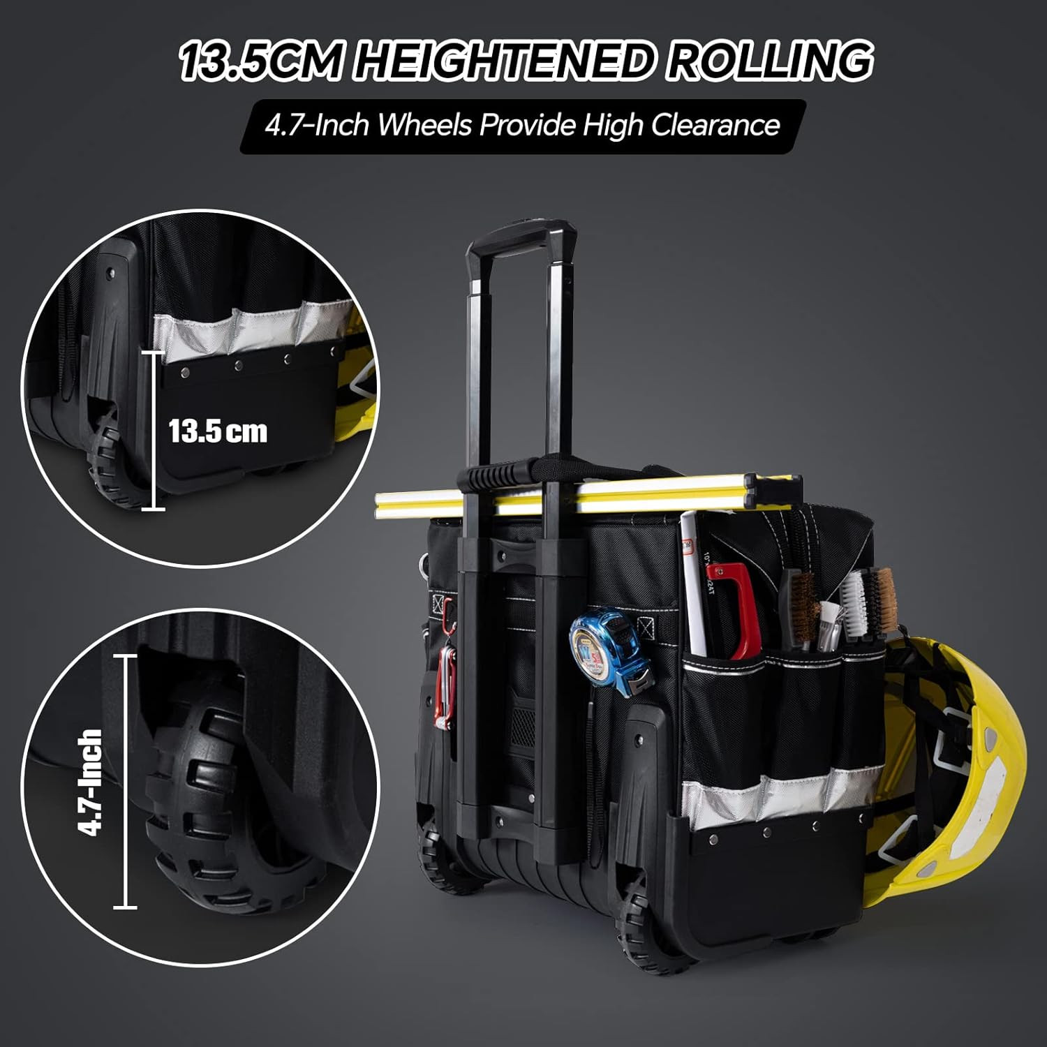 Waterproof 18» Rolling Tool Bag with Wheels – Portable Storage Organizer