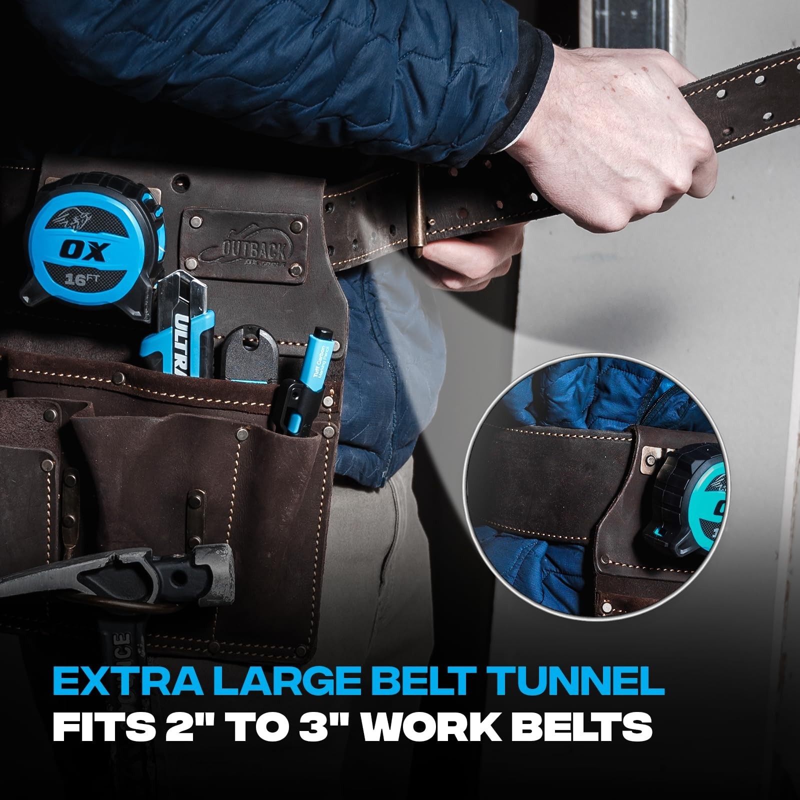 Ox Pro Full Grain Leather Tool Pouches – Made with Double Stitching and Rivet…
