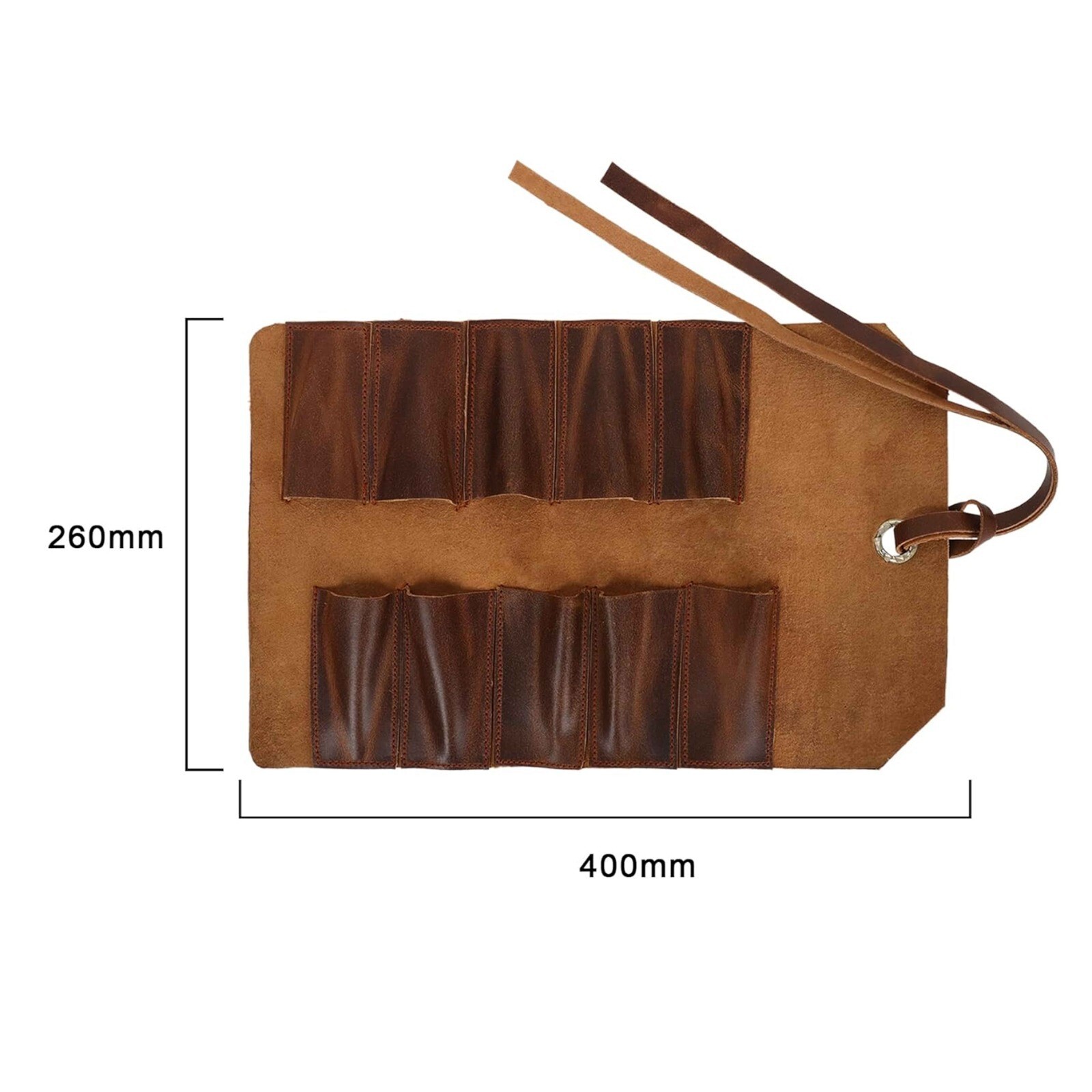 Leather Tool Roll Pouch – Wrench & Chisel Organizer Bag for Craftsmen Tools