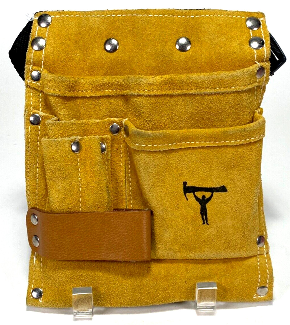 Tool Pouch Leather Bag w 32″ Nylon Strap – 8 x 6.5″