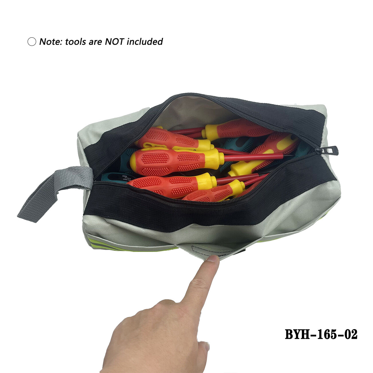 Heavy Duty Professional Tool Bag with Metal Zippers Wide Mouth Multi-Purpose Pro
