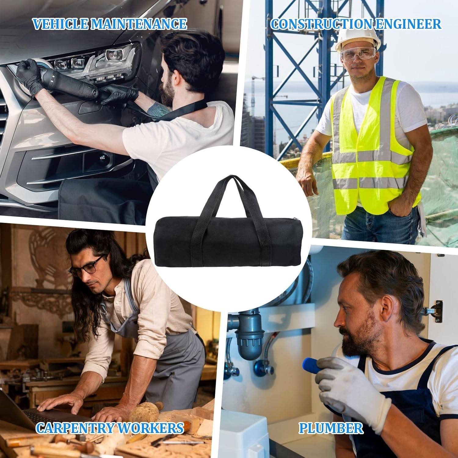 Waterproof 12-Inch Canvas Tool Pouch – Large Capacity Organizer for Tools