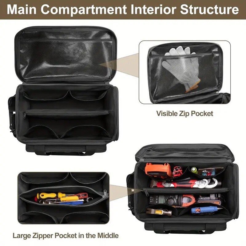14″Durable Heavy Duty Durable Portable Tool Storage Bag Organizer,Large capacity