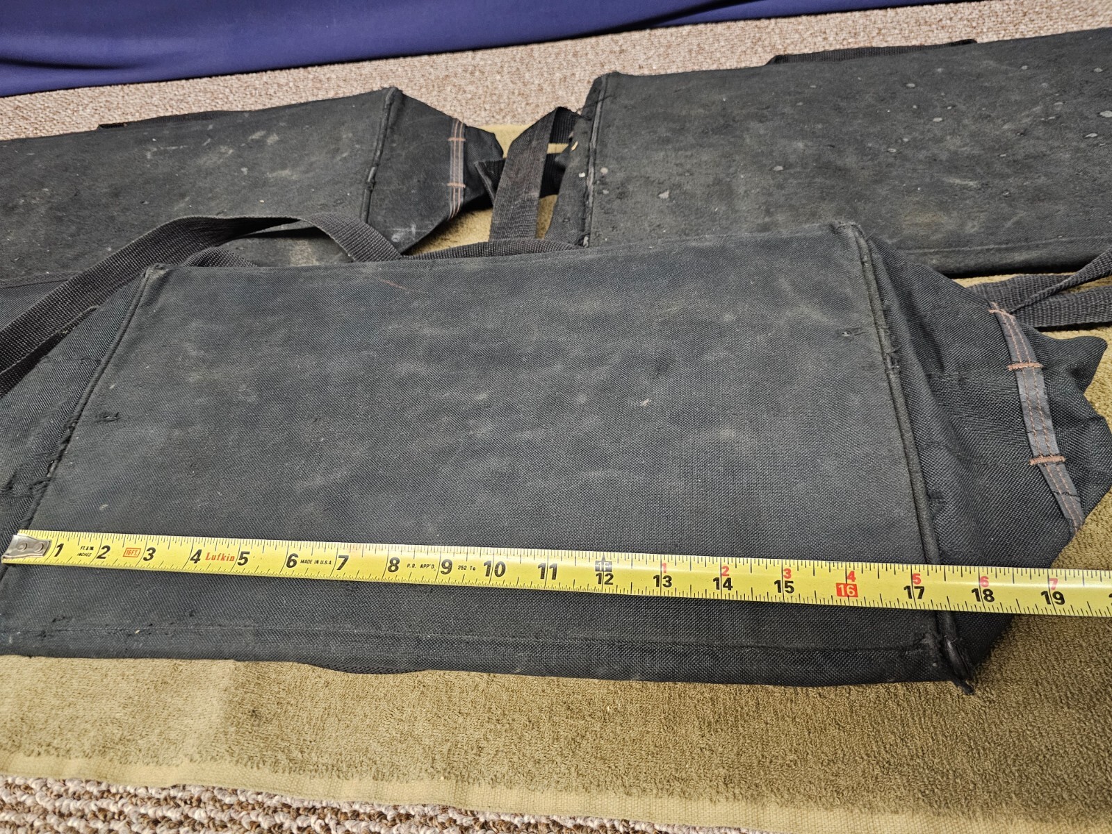 3 Paramount Military Mechanics Canvas Tool Bags Large Zipper Bag Black