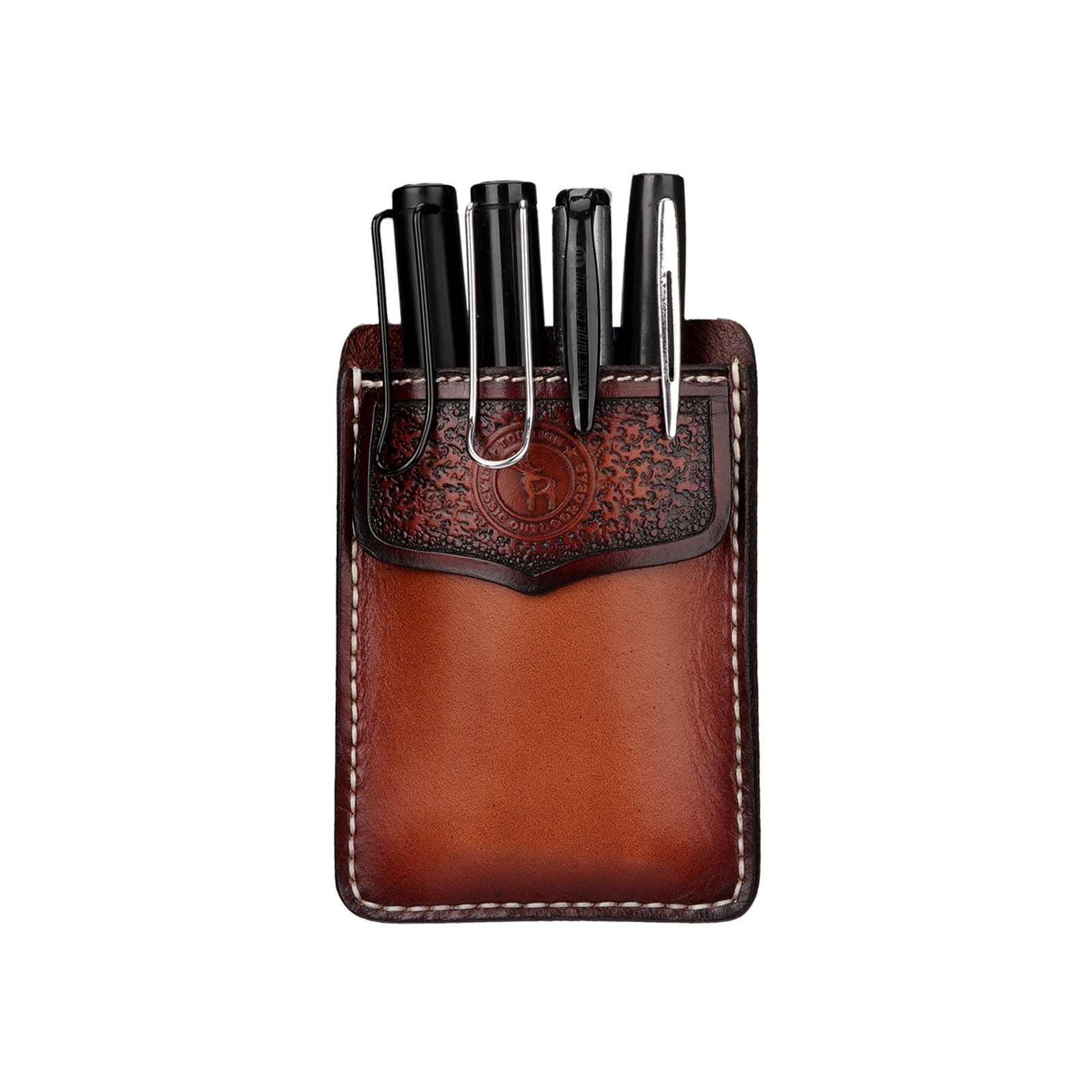 TOURBON Leather Shirt Pocket Pen Organizer Jacket Pouch Gift for Doctors Nurses