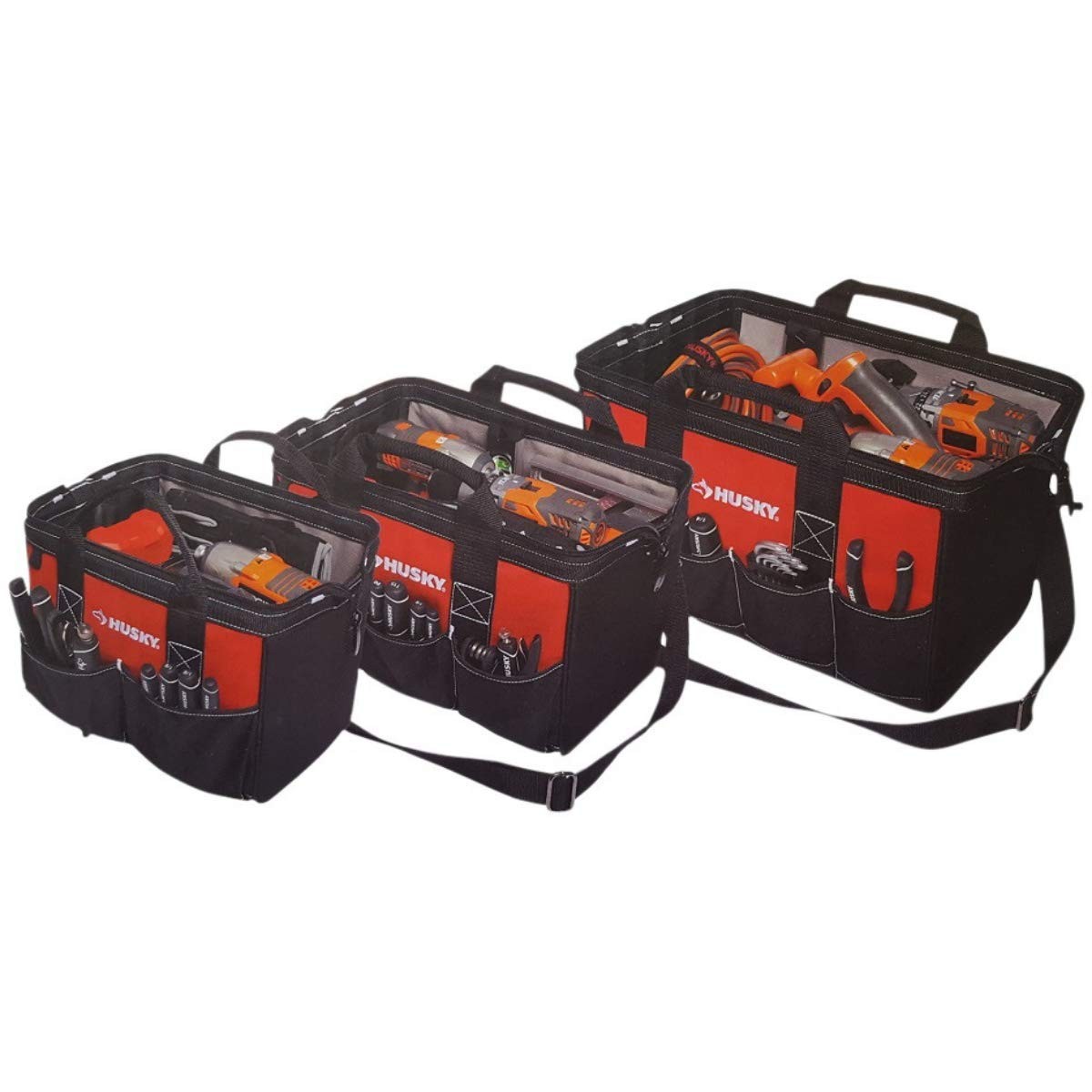 18 in., 15 in. and 12 in. Tool Bag Combo in Red