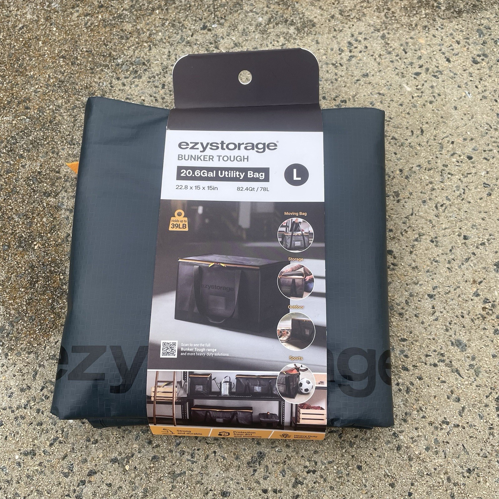 EzyStorage 20.6Gal Utility Bag Holds Up To 39Lb Brand New Never Used