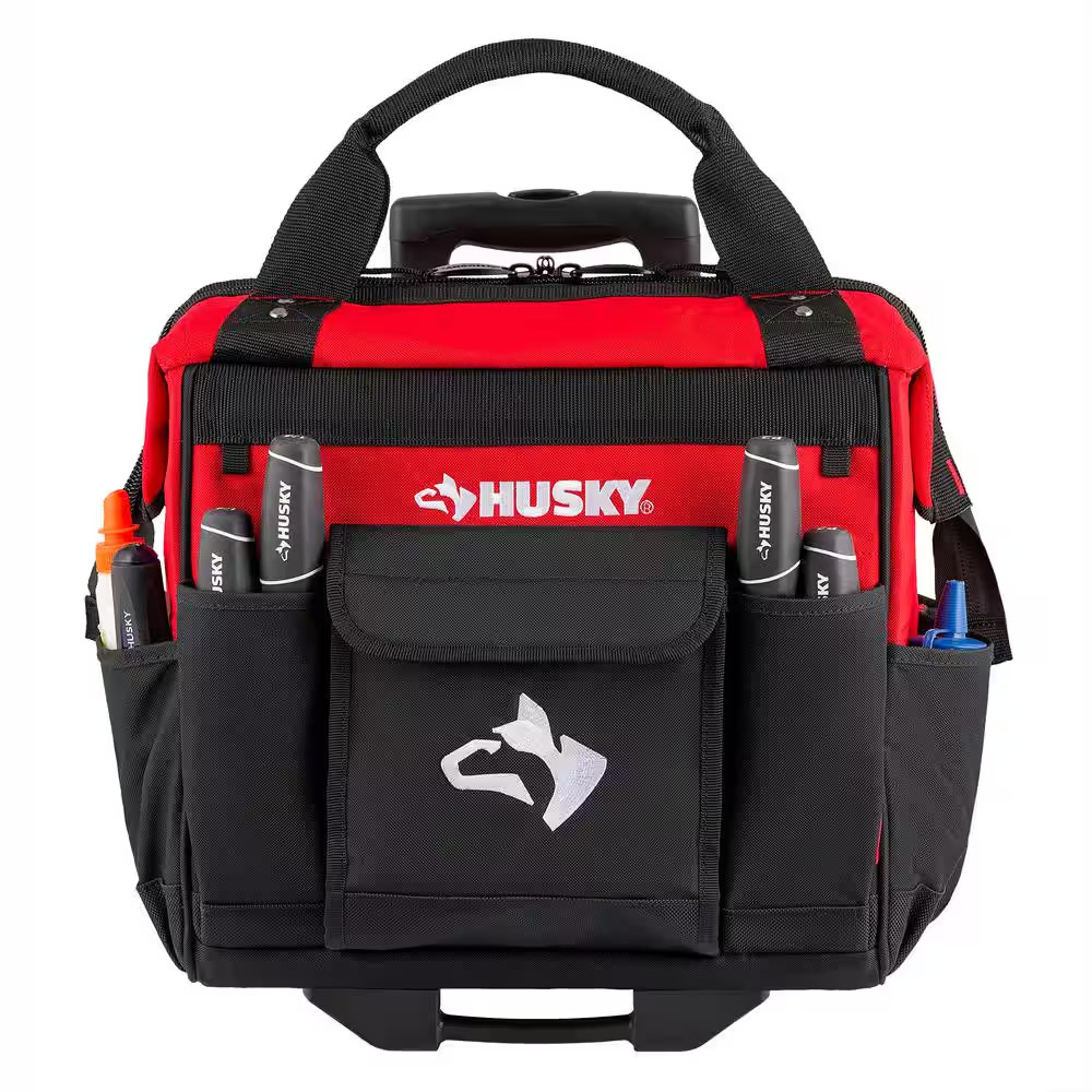 Husky 14 In. 13 Pocket Rolling Tool Bag