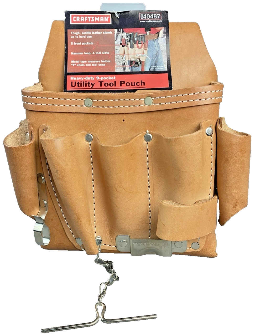 Craftsman Heavy Duty 9 Pocket Utility Tool Pouch Hammer Loop /Tape Holder 940487
