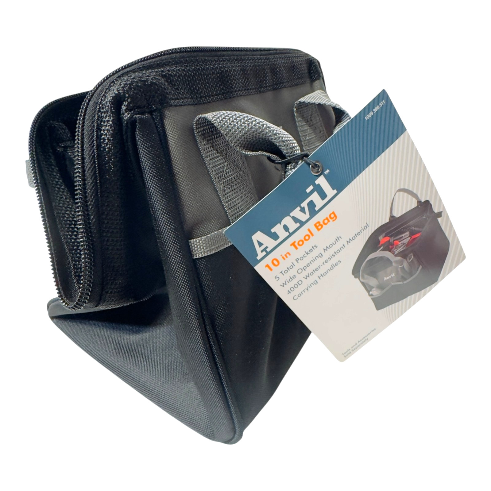 Anvil 10″ Tool Bag Wide Mouth 5 Pocket 400D Water Resistant Organizer