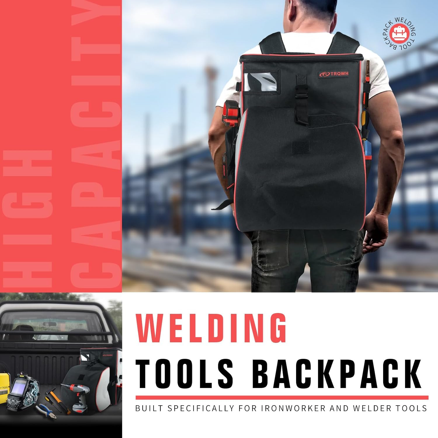 Welding Backpack for Men Waterproof Reinforced Bottom Large Capacity Extreme Gea