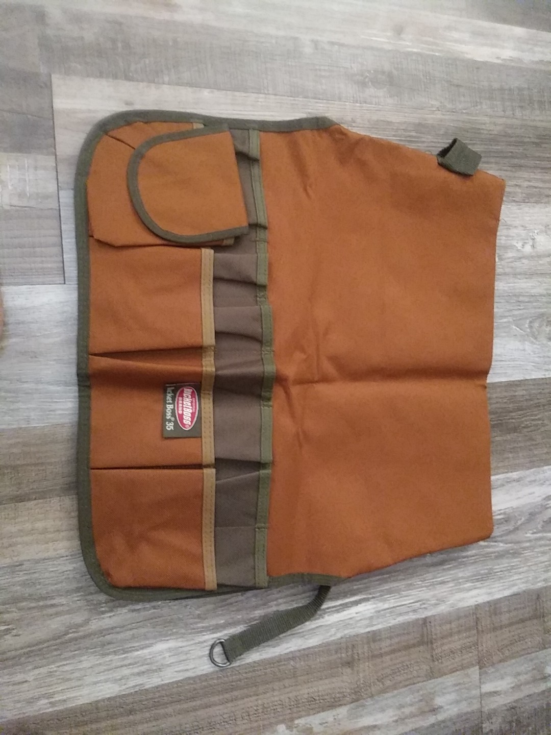 BucketBoss 35 Brown Tool Belt Organizer with Multiple Compartments