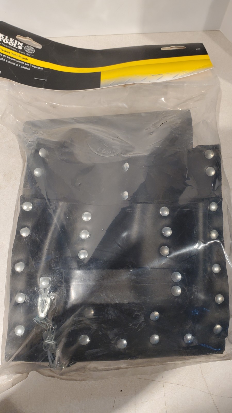 Klein Tools Electrician’s Pouch 5166 7 Pockets Leather W/ Hammer Loop🔨Black NEW