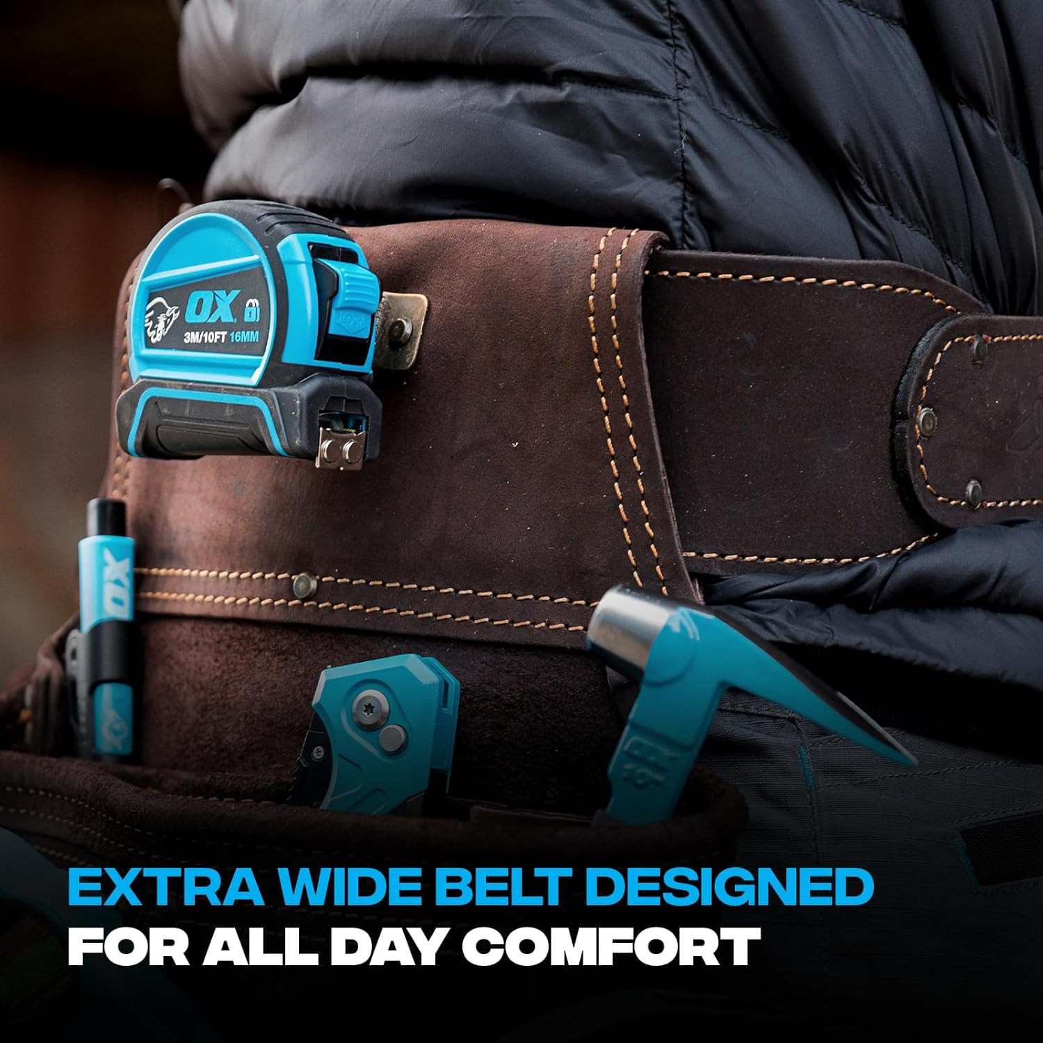 22-Pocket Leather Tool Belt – Durable Oil-Tanned with Steel Rivets and Stitching