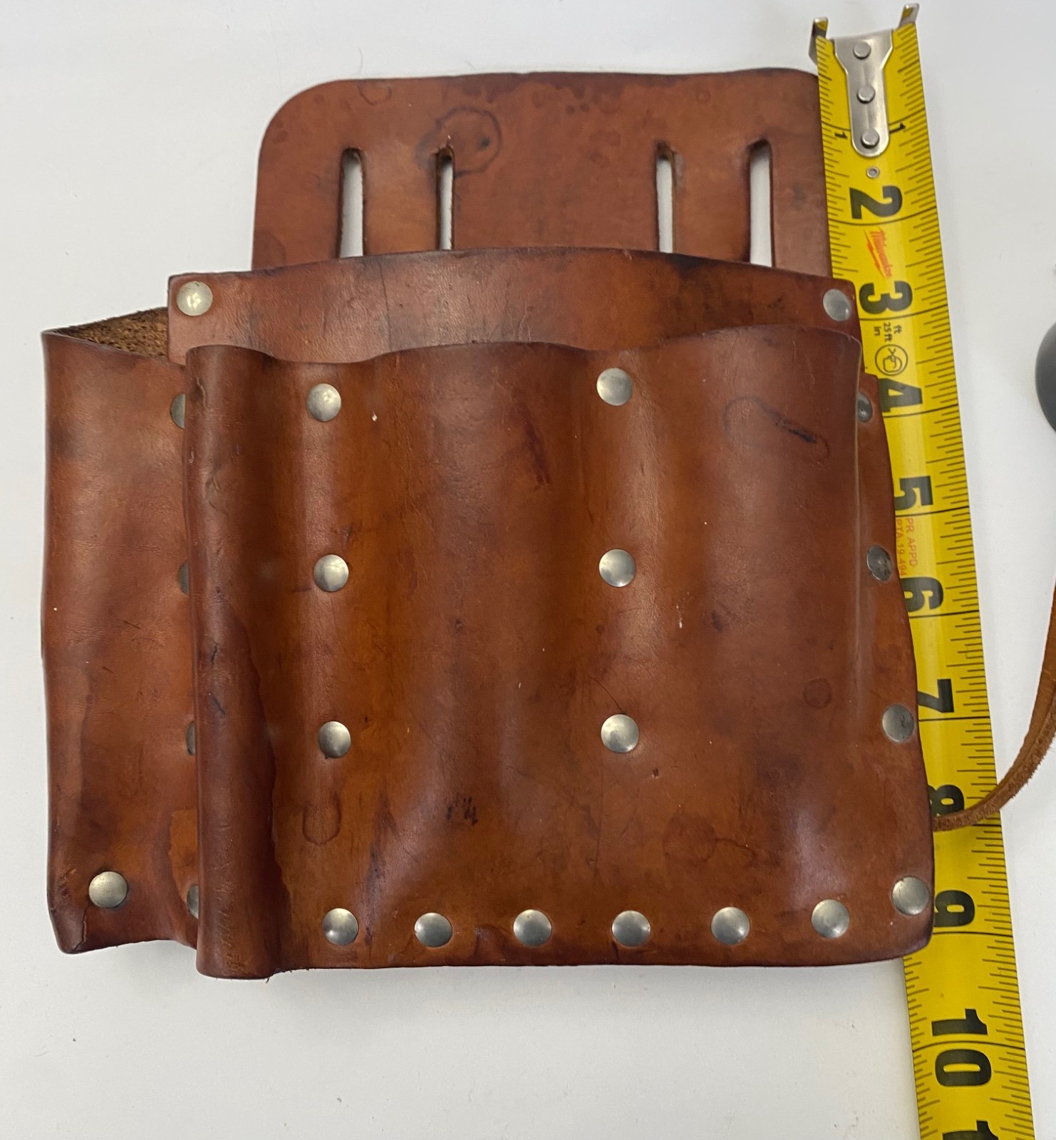 Vintage A E Burgess Co Leather 9 Pocket Electrician Pouch for Tool belt USA Made