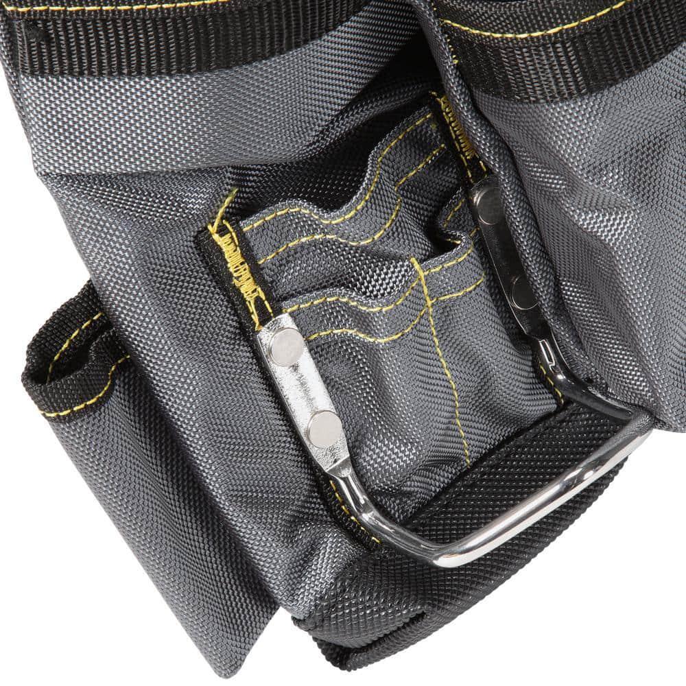 Magnetic Tool Pouch with Belt 11 in. 10-Pocket Platinum Store Organize Tools