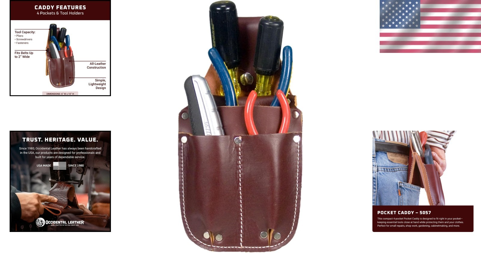Brown Pocket Caddy – Belt Compatible