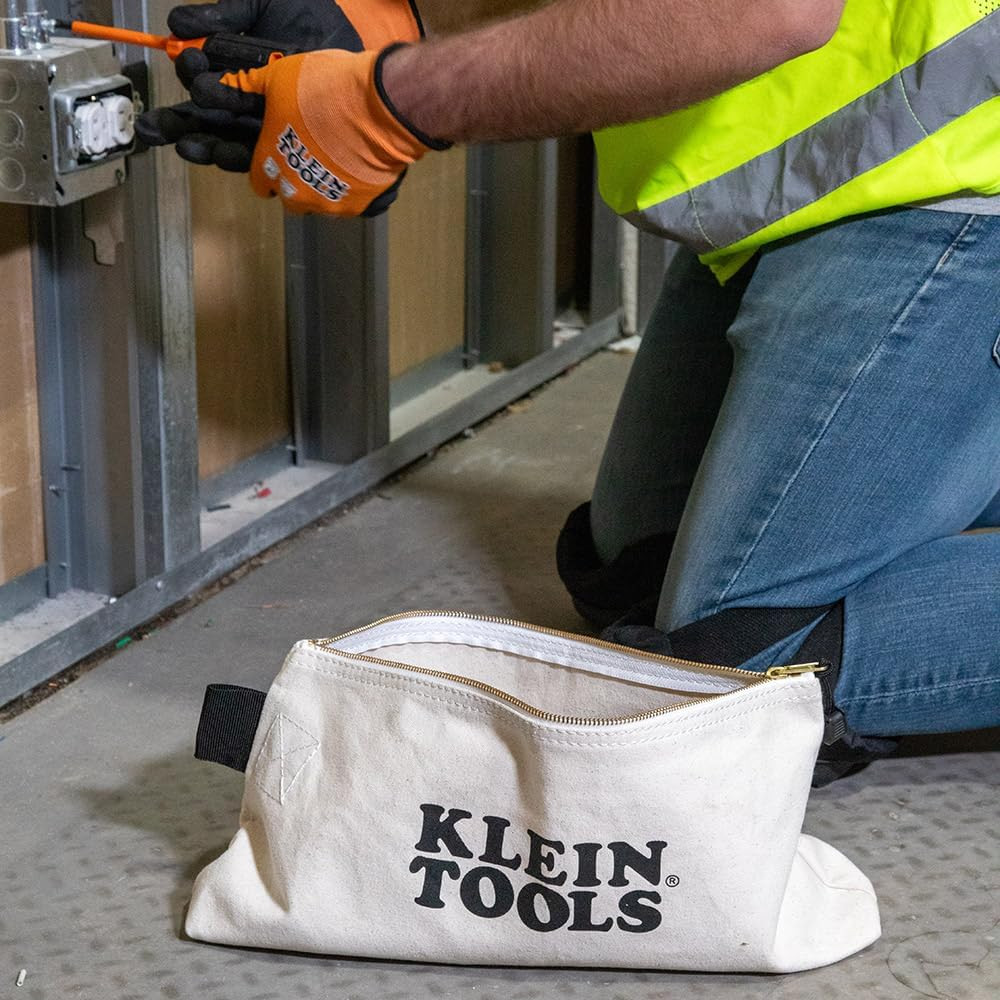 KLEIN TOOLS 62042 16-Inch Zipper Bag, Extra Long, No. 10 Canvas, Heavy Duty Tool
