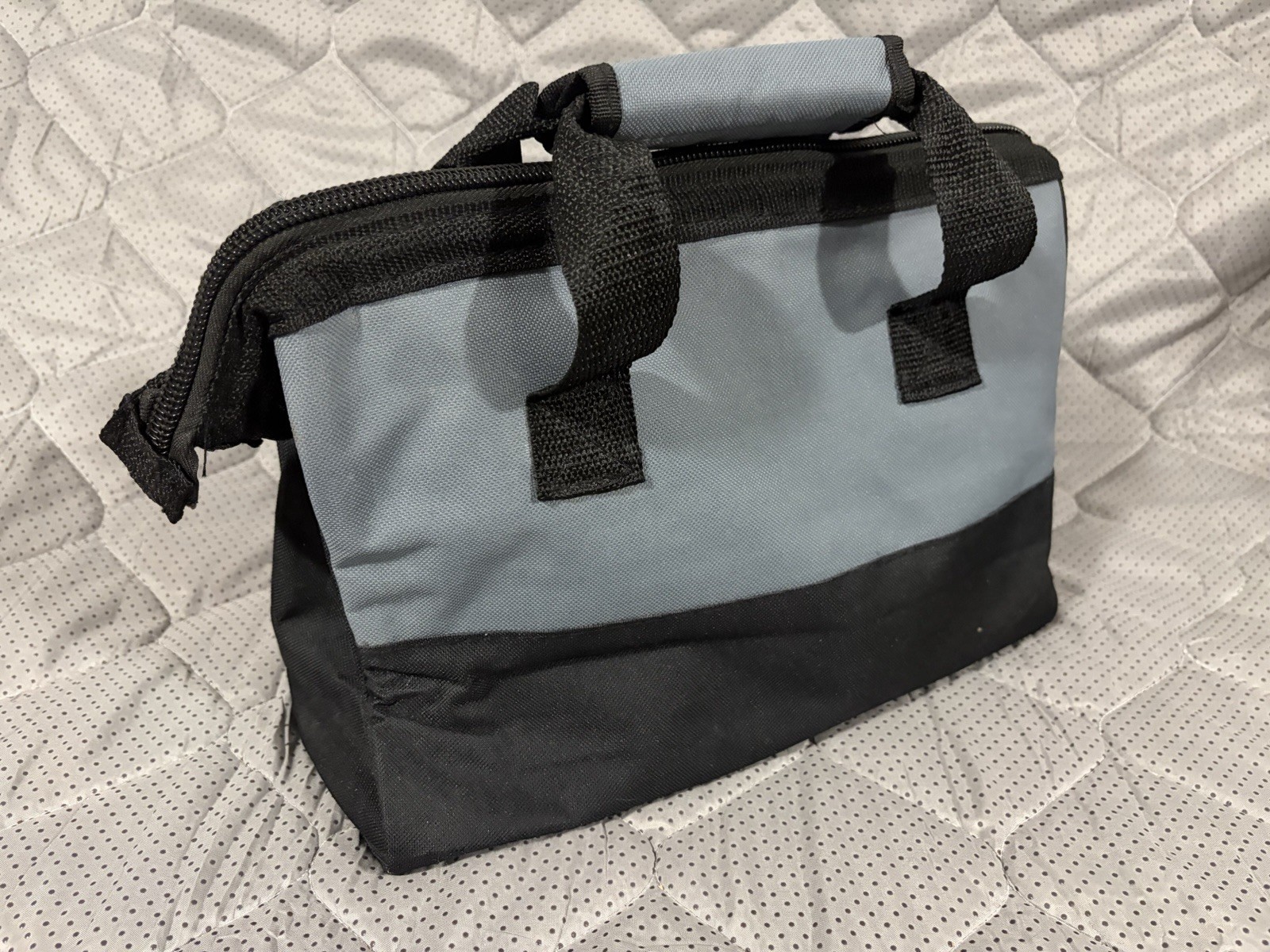 Performax Tool Bag Small Gray Black Soft Sided Zipper Tool Tote Drill Bag