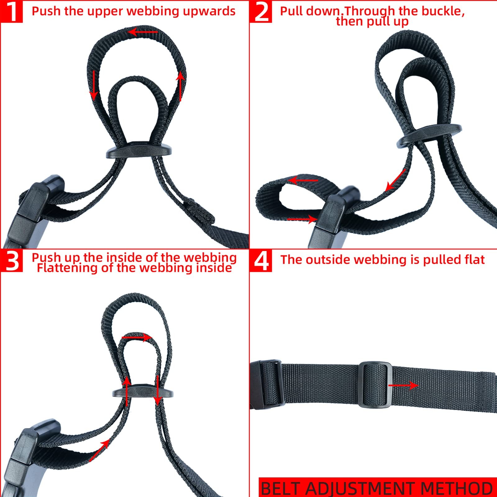 Red Garden Tool Belt with 4 Pockets Durable Adjustable Waist Pouch for Gardeners