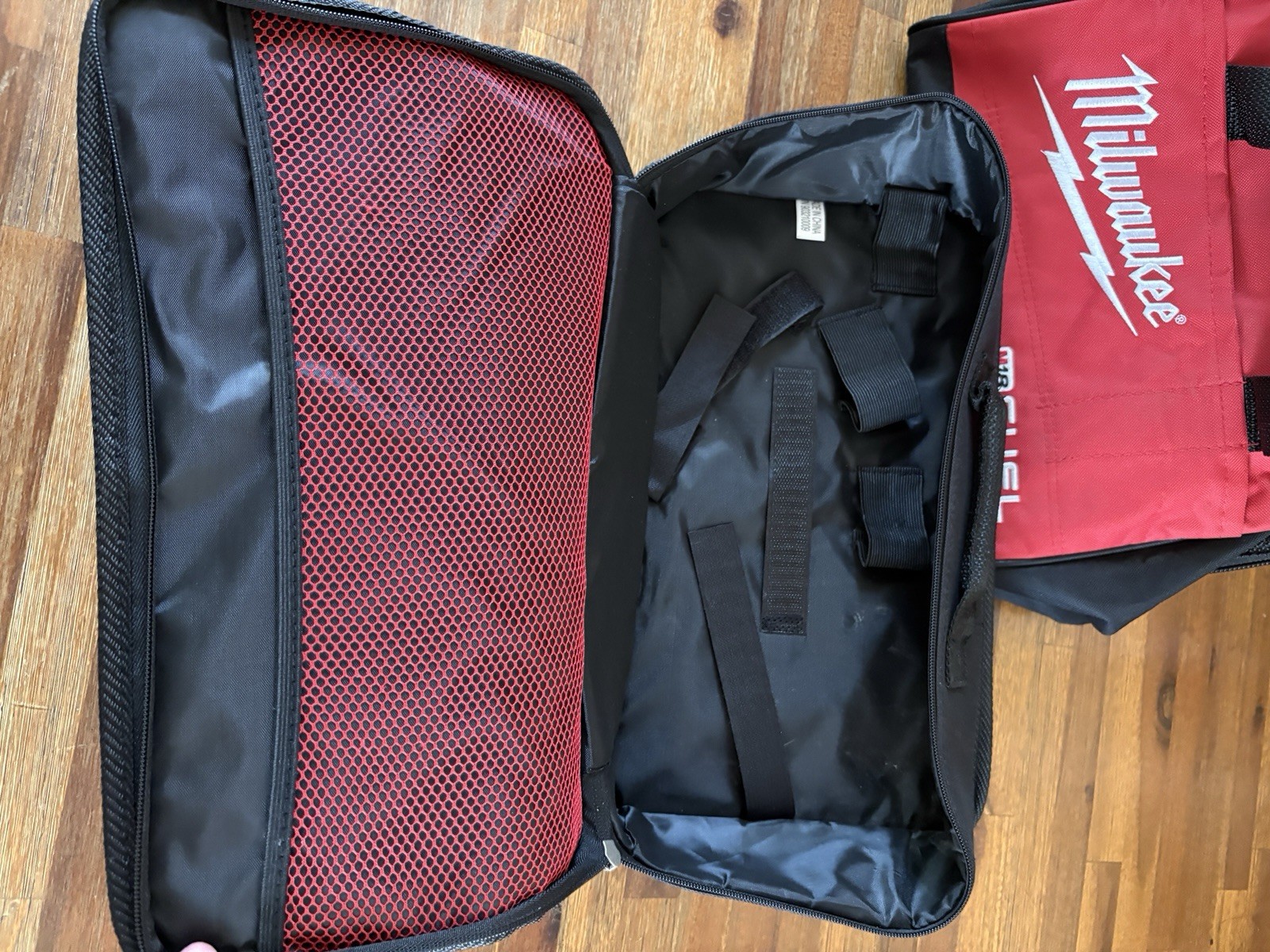 TWO Milwaukee FUEL M12 13″ Heavy Duty Canvas Tool Bag And Carrier Red Black READ