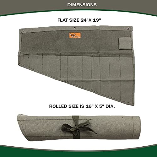 Wrench Roll Up Canvas Bull Tools Holder Storage Organizer 16 Pockets