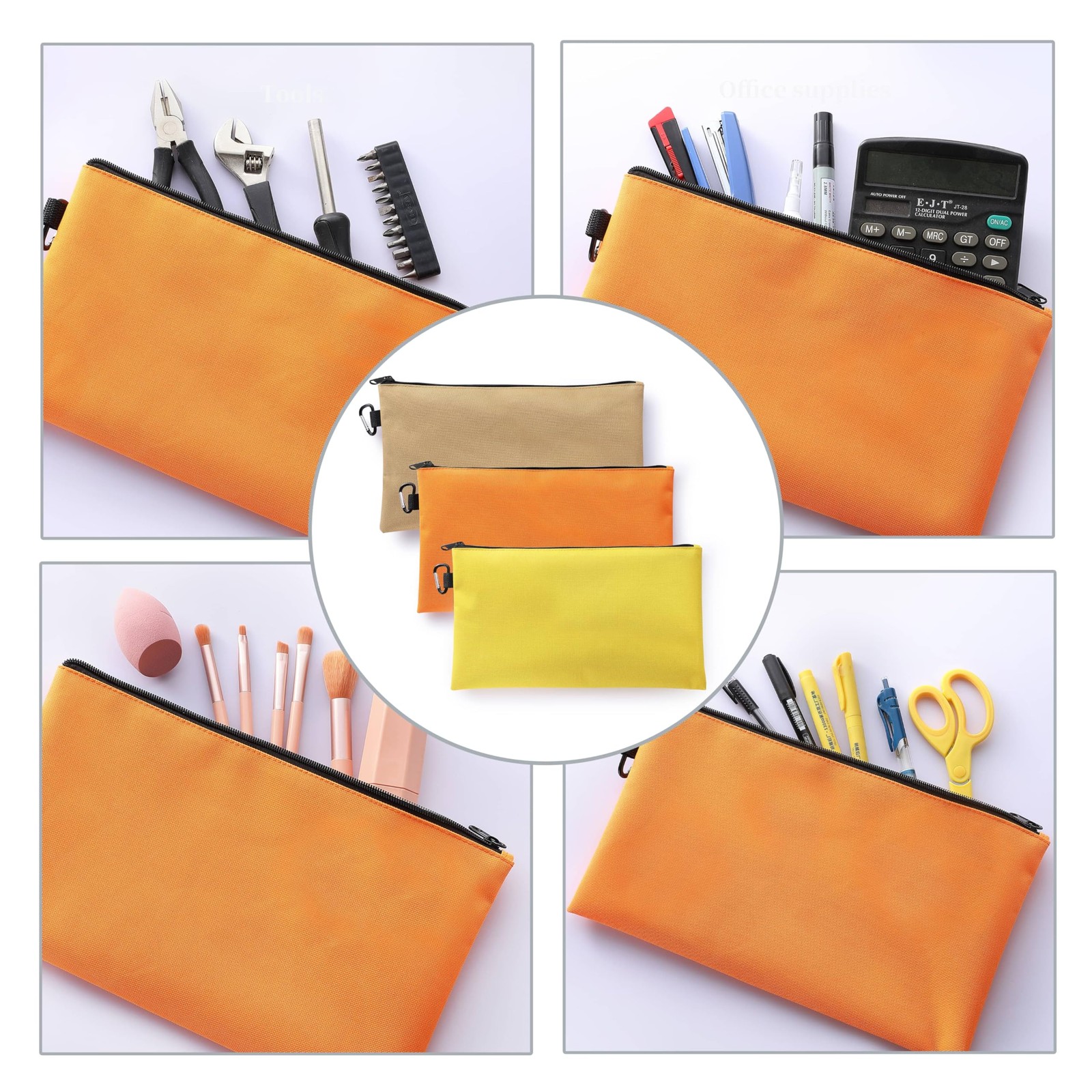 VRUIFA 3PCS Tool Pouches with Zipper, Premium small Tool Bags, Utility zipper…