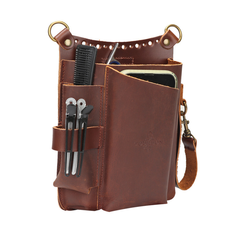 TOURBON 6-in-1 Leather Garden Tools Storage Belt Pouch Utility Shoulder Bag Gift