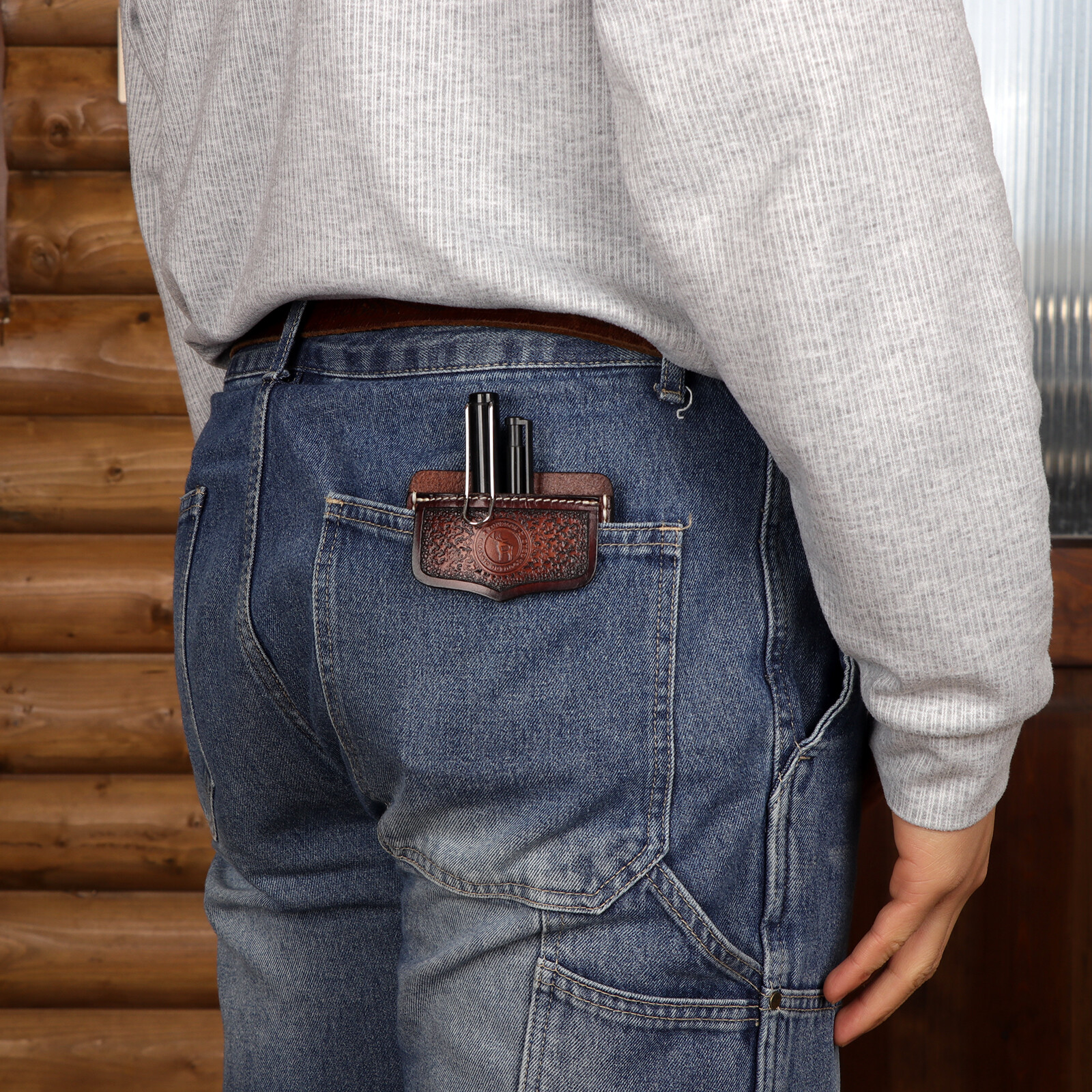 TOURBON Leather Shirt Pocket Protector Pen Organizer Jacket Pouch Doctors Nurses