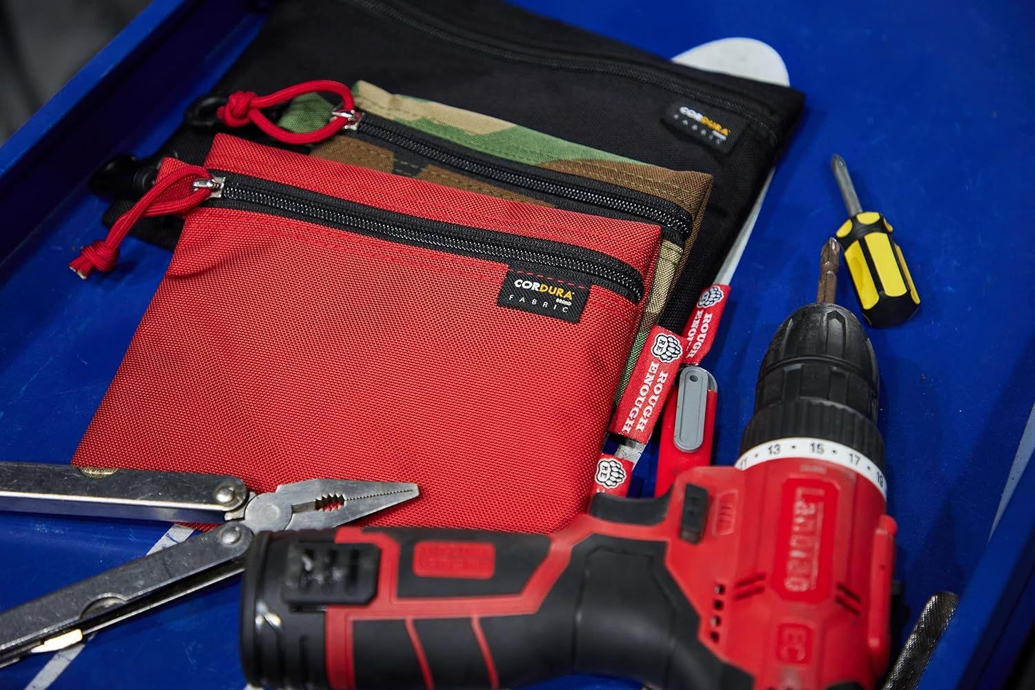 Rough Enough Small Tool Pouch Bag Utility Tools Small, Black, Red, Camo