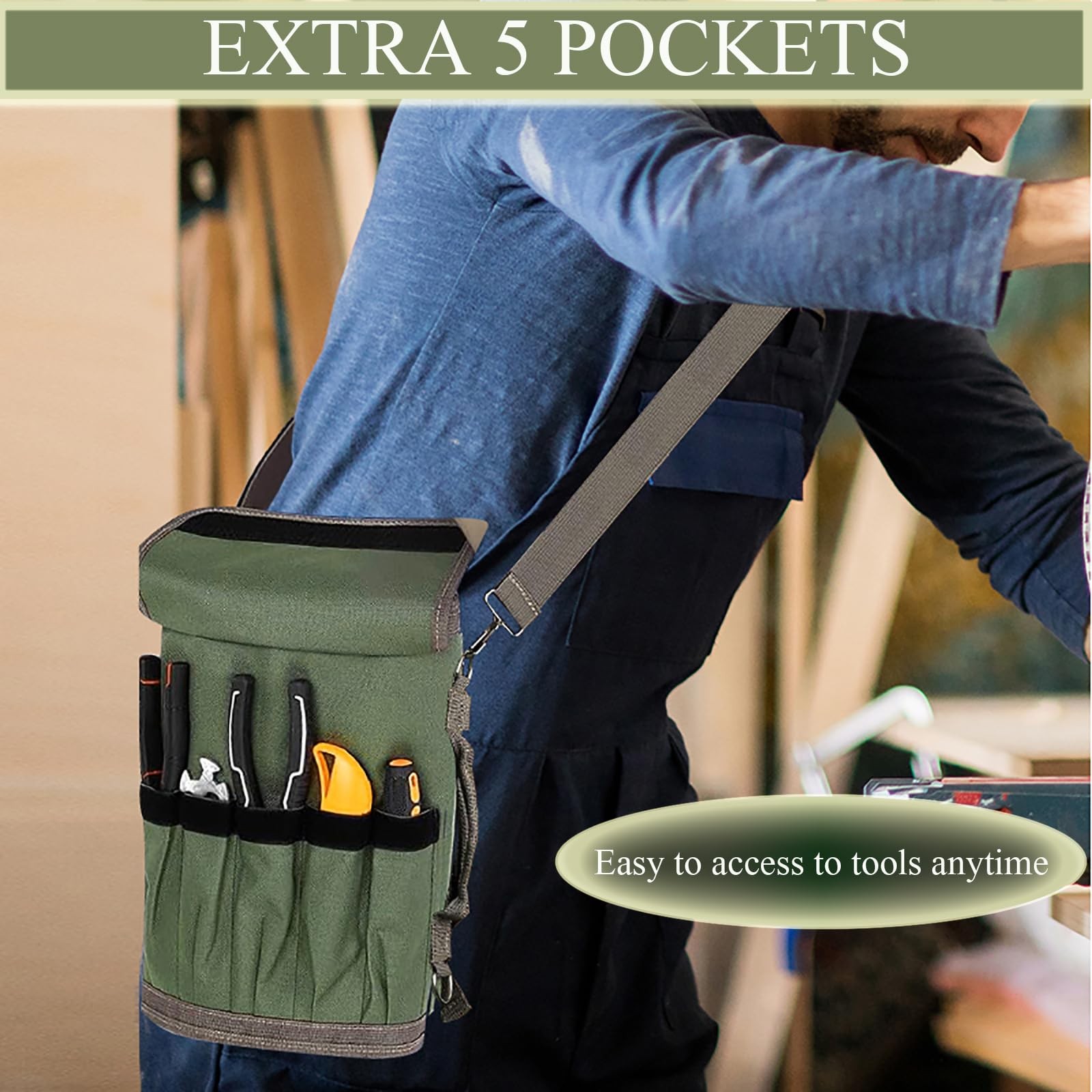 Roll Up Tool Bag, Portable Folding Tool Roll with Detachable Pouch, Heavy Dut…