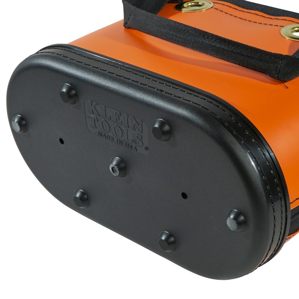 Klein Tools Hard Body Oval Bucket With Knife Sheath 14 Pockets Orange Black
