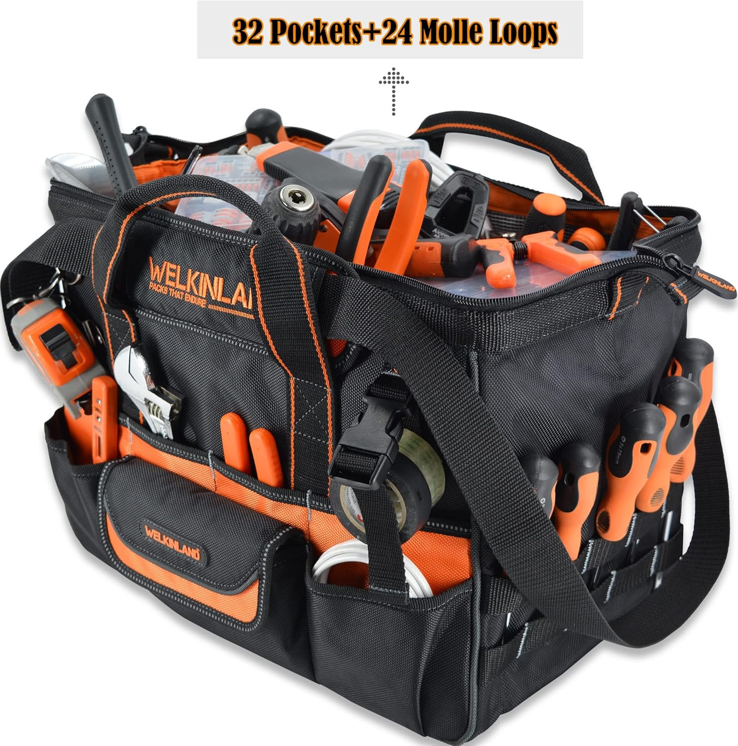 16″ Tool Bag Set with 4 Zipper Pouches for Ultimate Organization & Storage