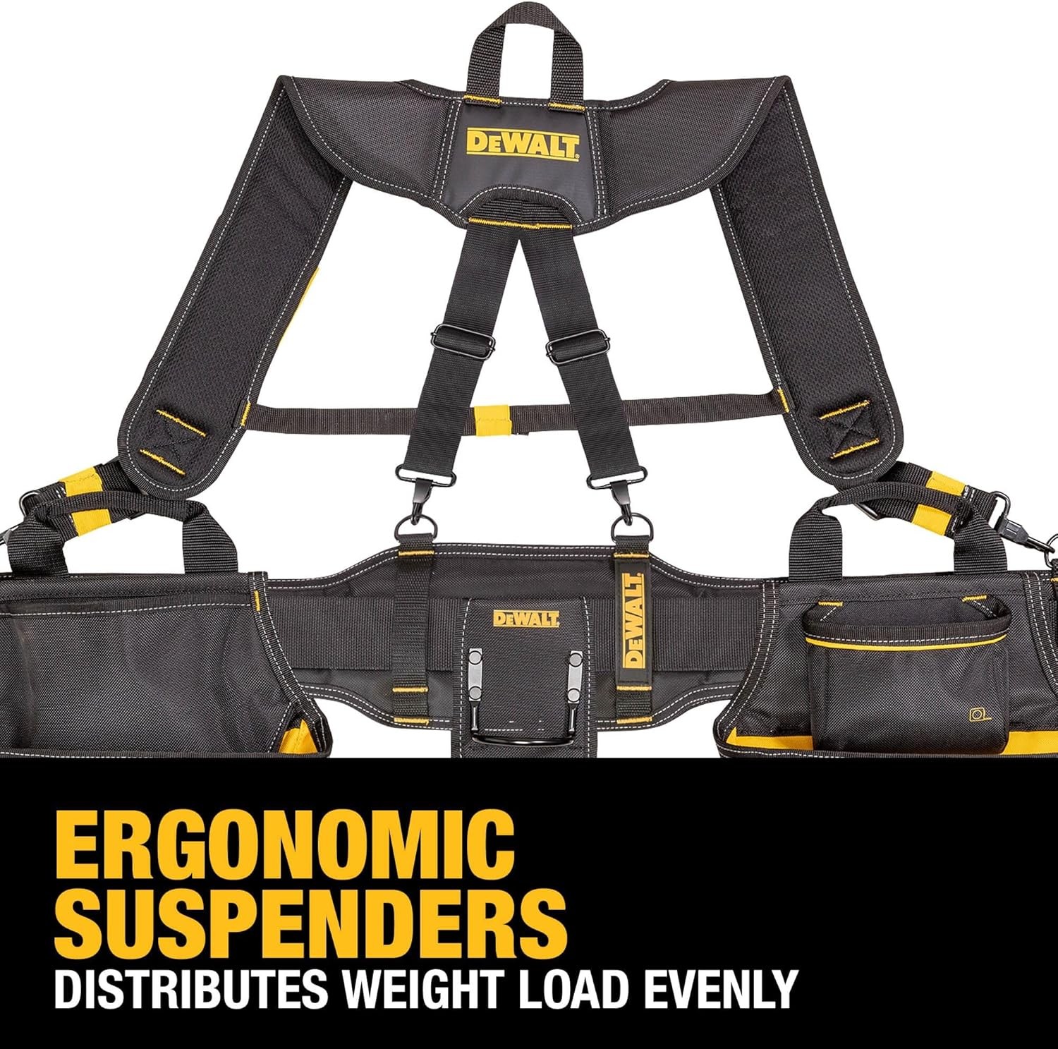 Heavy Duty Tool Belt with Suspenders and 25 Pockets for Professionals