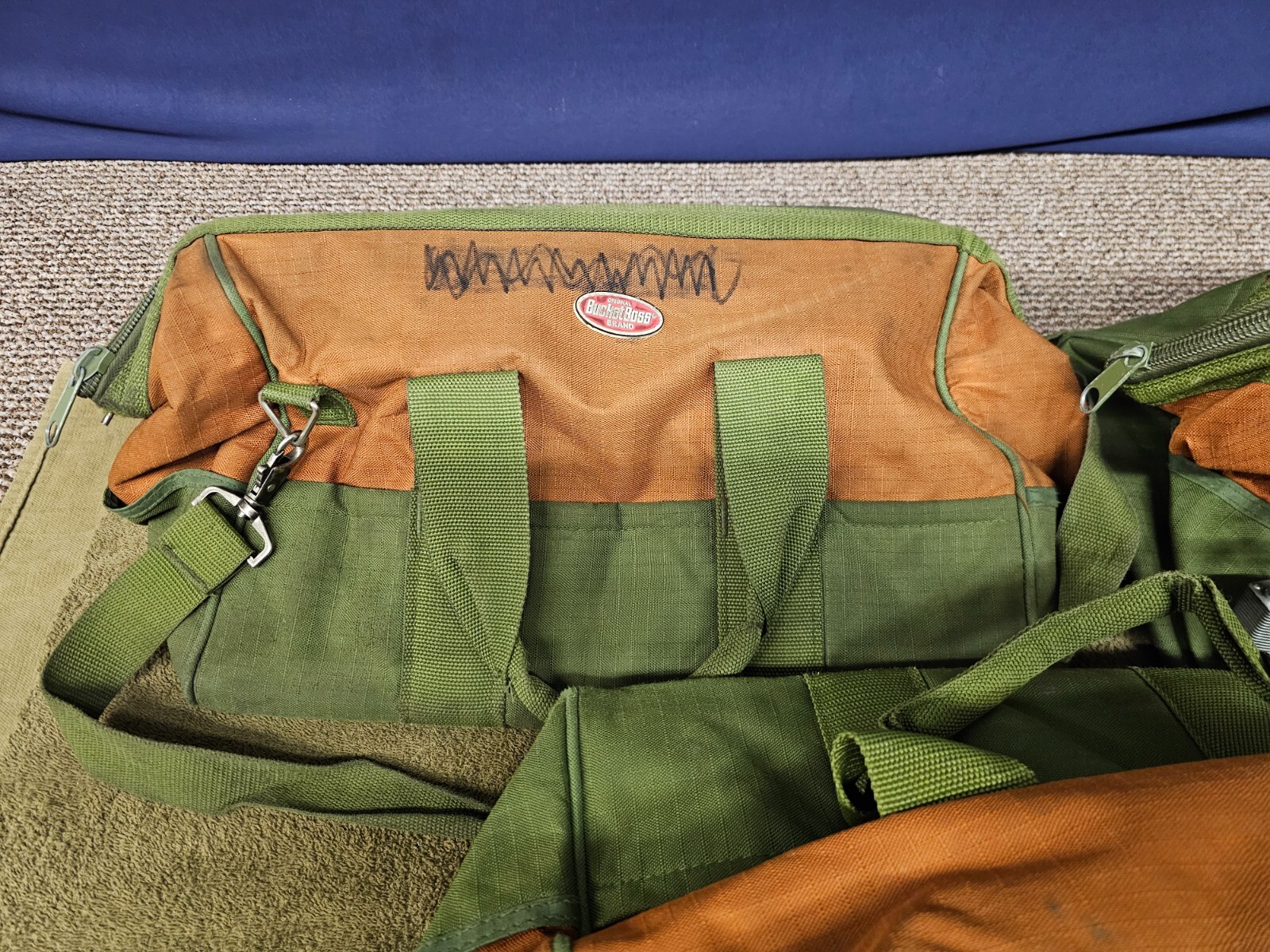 3 Bucket Boss Mechanics Canvas Tool Bags Zipper Bag Green Large Military