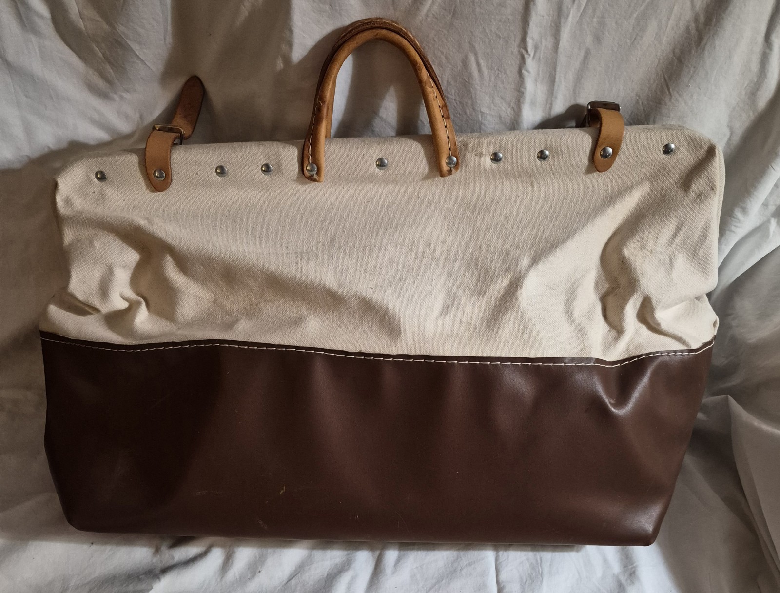 Vintage Klein Tools 5105-22 Heavy Duty Canvas & Leather Lineman’s Tool Bag