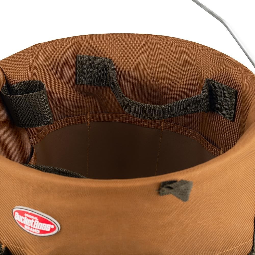 Round Portable Tool Organizer in Brown with 33 Compartments Fits 5 Gallon Bucket