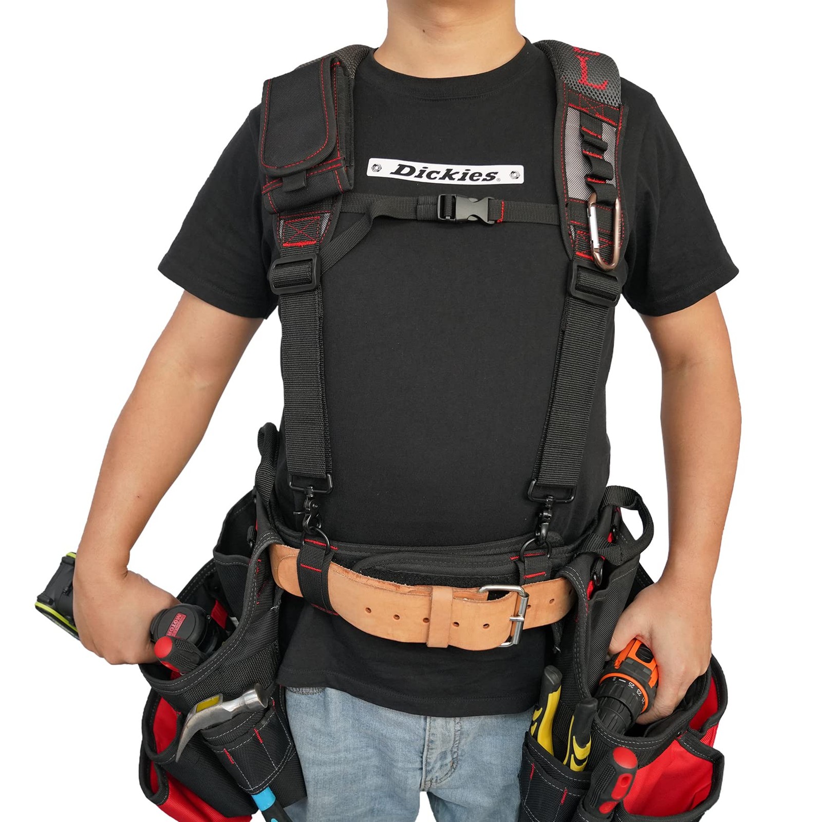 MELOTOUGH Gel Padded Tool Belt Suspenders Work Belt Suspender Tool Belt Suspende