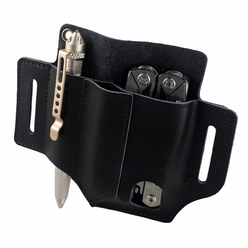 Tactical Multi Tool Belt Leather Bag Portable Tool Storage Holster Waist Pocket