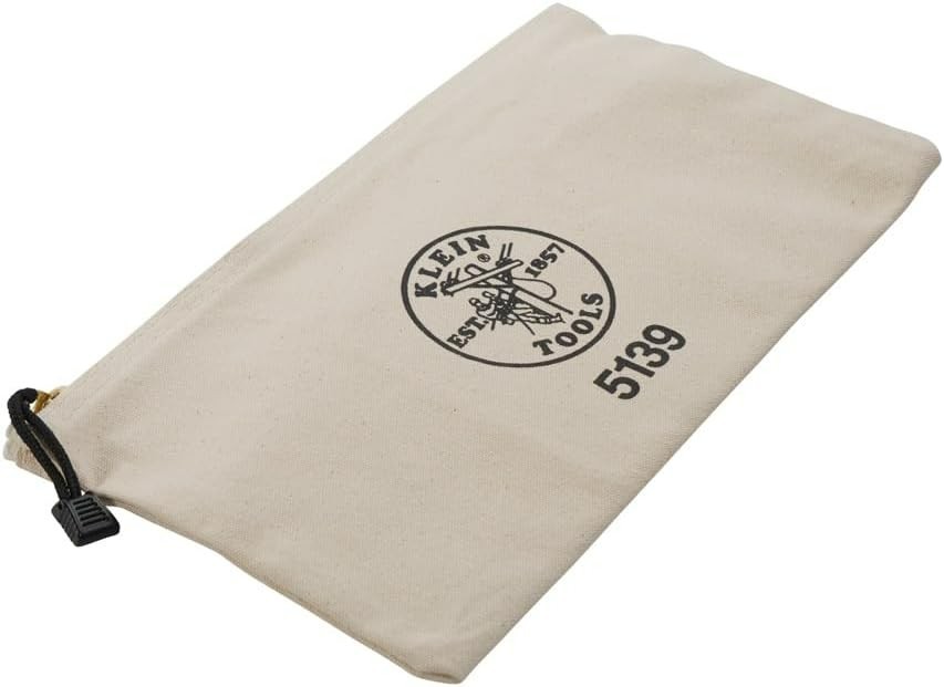 Zipper Bag, Canvas Tool Pouch with Heavy Duty Brass Zipper Close