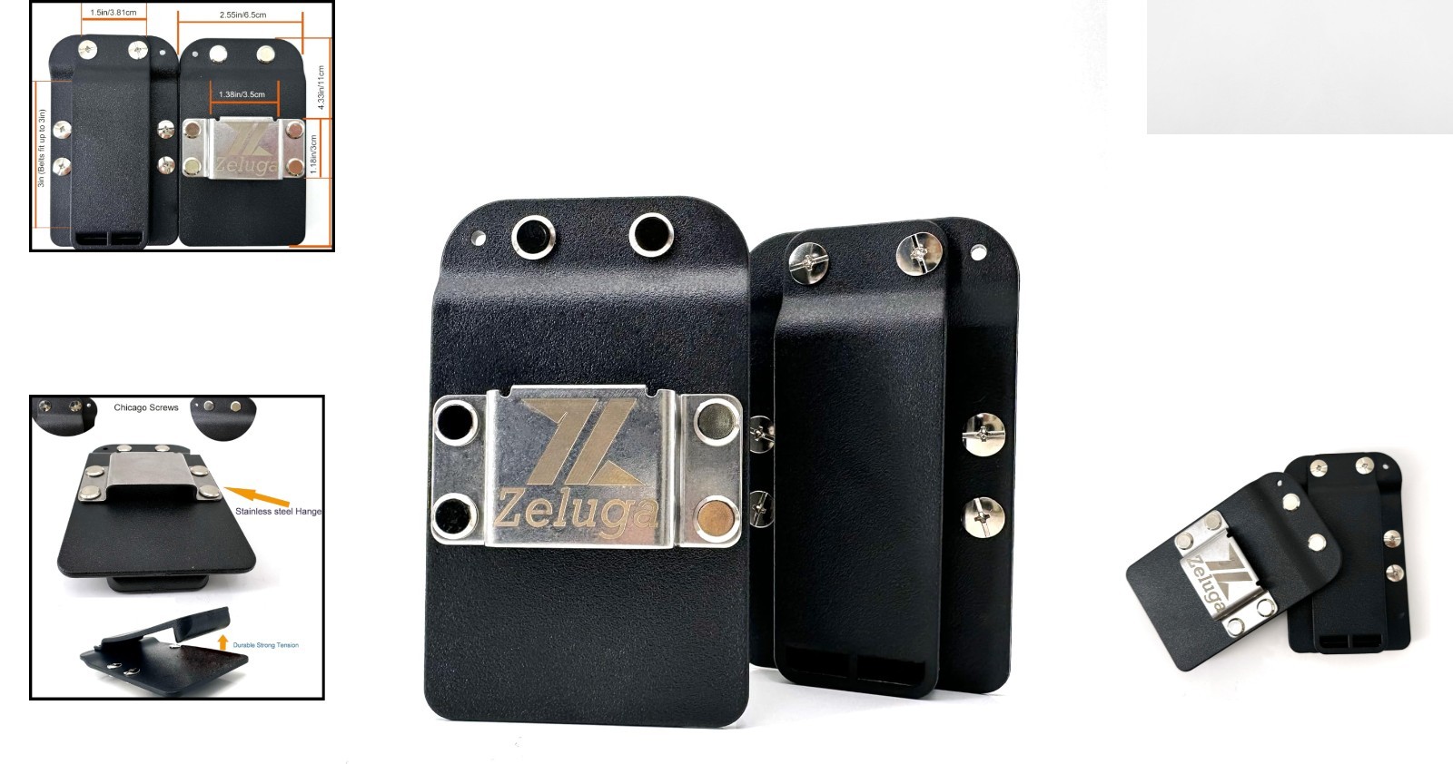 Clip-On Tool Belt Drill Holder – Fits Up to 3» Belts, Durable Stainless Steel