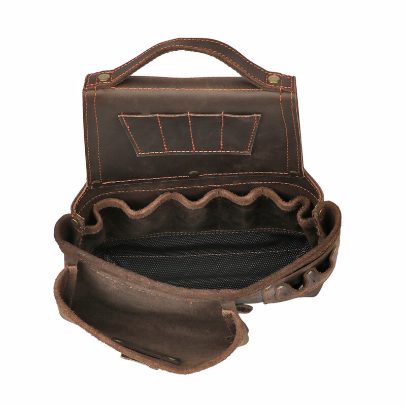 TOURBON Leather Heavy Duty Tools Storage Belt Pouch Electricians Carpenter Gift