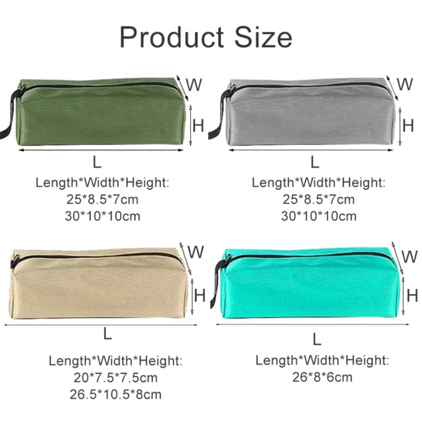 1-3pc Canvas Tool Pouch Bag Zipper Small Multipurpose Organizer Pouch Heavy Duty