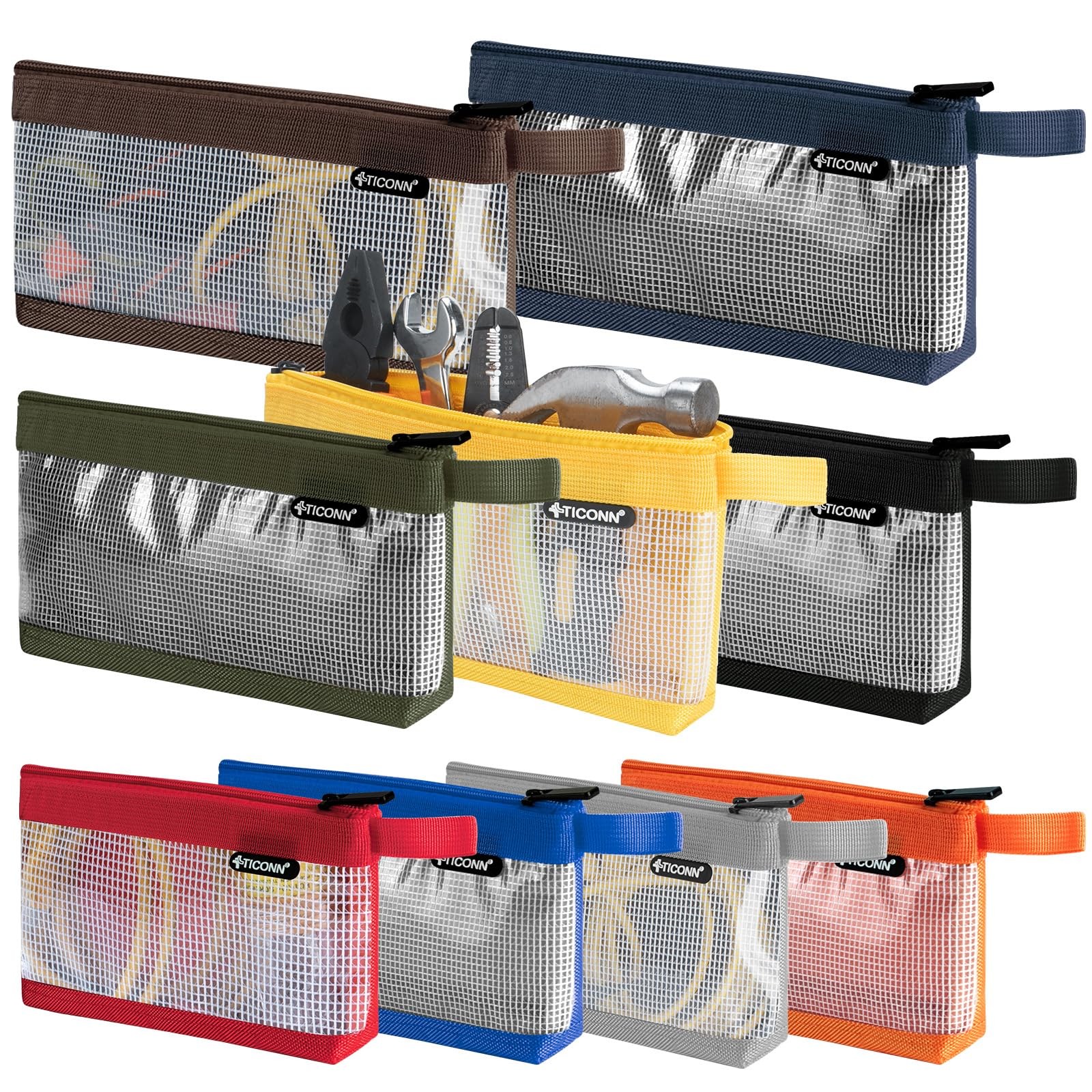 Tool Pouch, 1680D Oxford Small Tool Bag, Tool Pouches with Zipper, Clear Util…