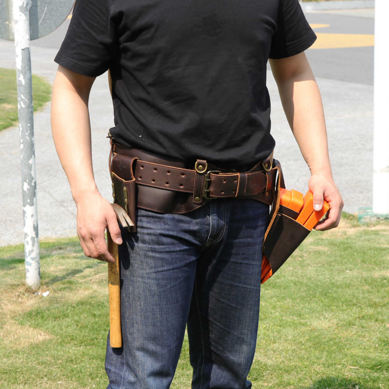 TOURBON Outdoor Loggers Suspender Tool Belt Pouch Woodsmen Gift-Multiple Choices