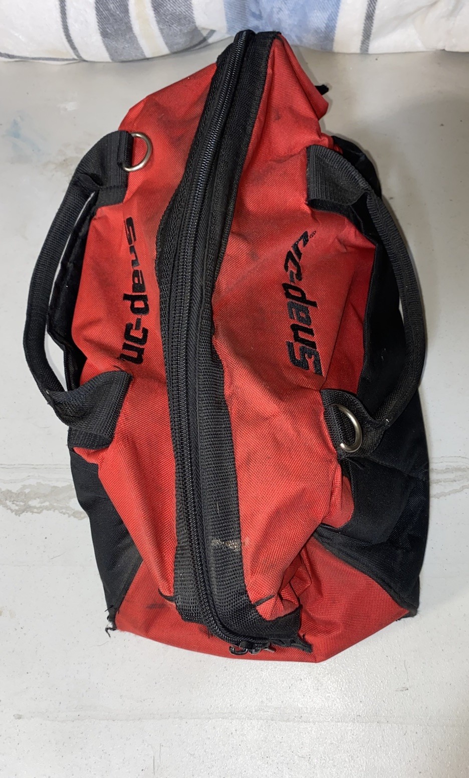 Snap-on Tool Bags Set of 2 Red Black Fabric With Handle