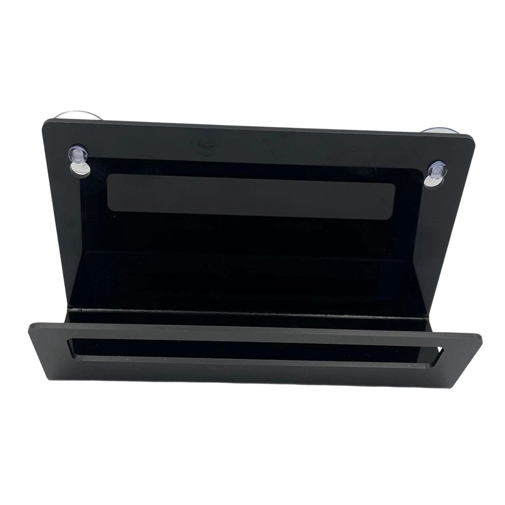 Modern Black Acrylic Sponge Holder Designed for Sink Overhang – Suction Mounted
